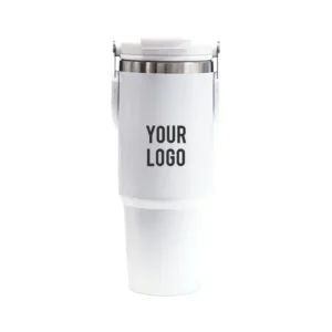 ZEUZE | 11585WT Tumbler with Handle and Sipper White